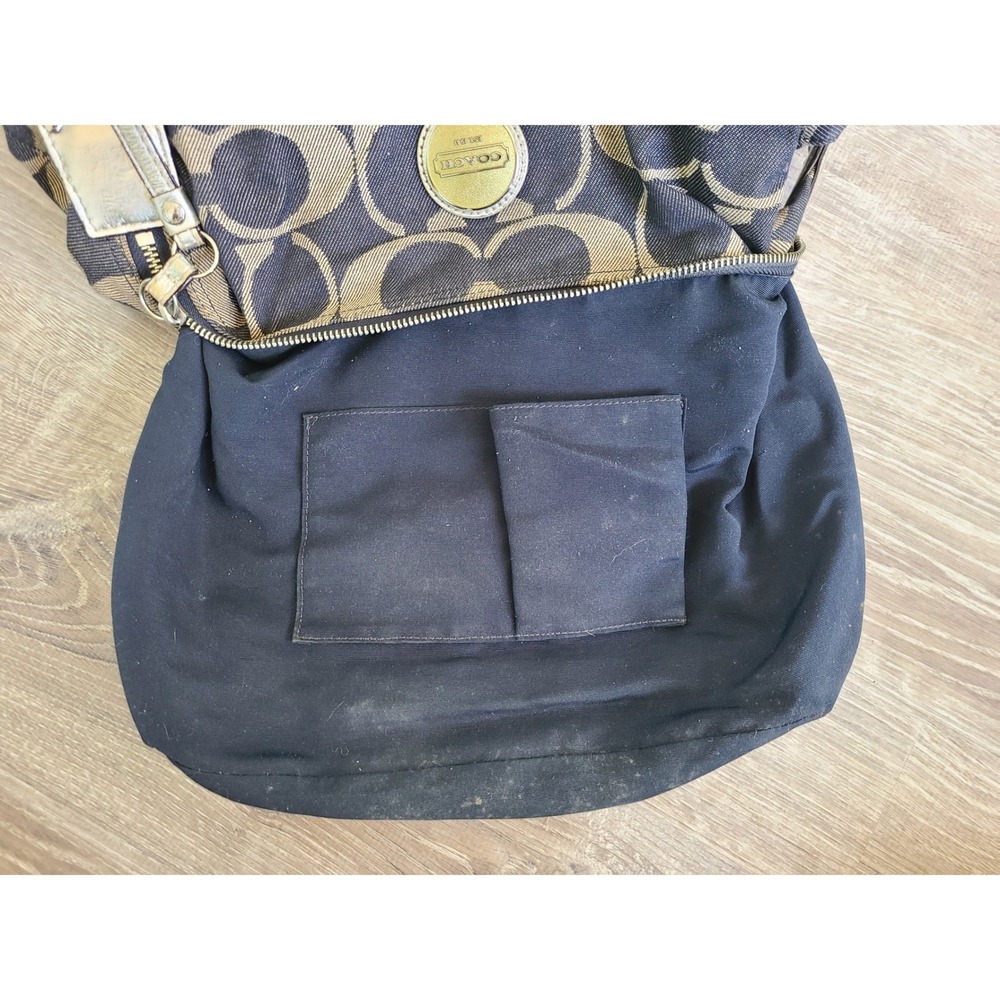 Coach Carly Signature Logo Hobo Micro Purse Denim Sparkly Y2K It Girl McBling - Picture 6 of 9